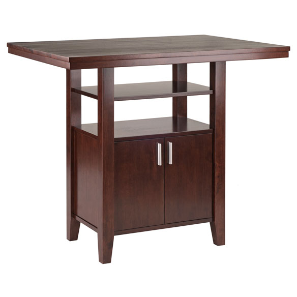 Albany High Dining Table with Cabinet, Walnut