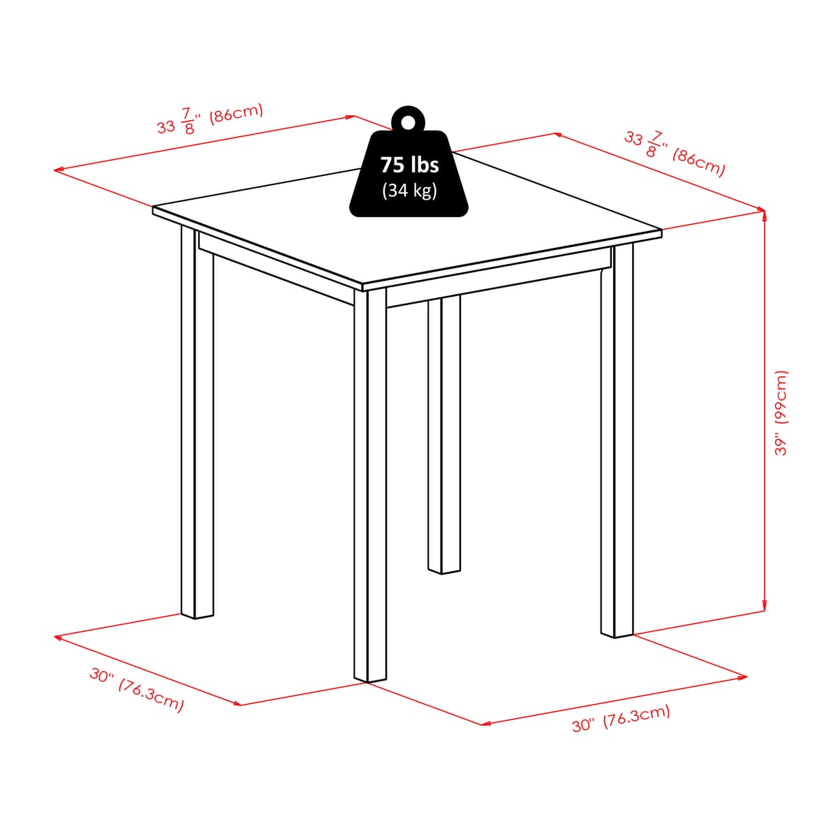 Parkland 3-Pc High Dining Table with 2 Ladder Back Bar Stools, Walnut