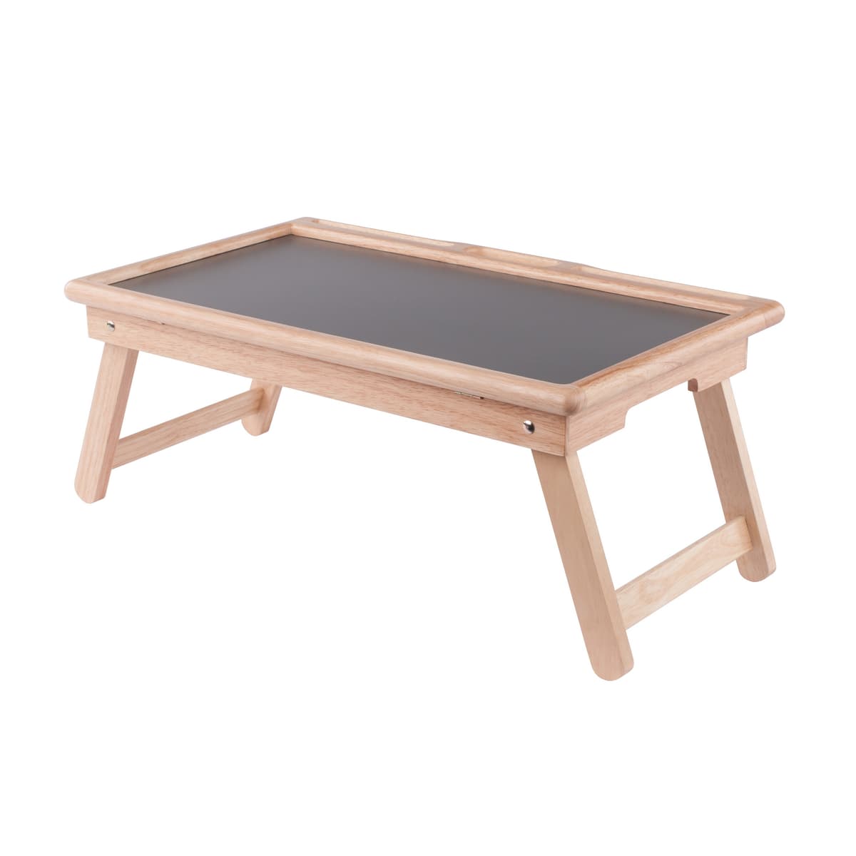 Arlo Breakfast Tray with Flip Top, Gray and Natural