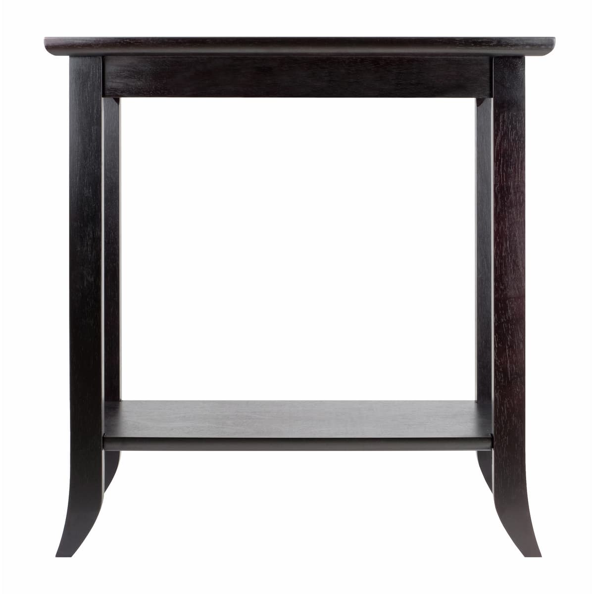 Winsome Genoa Glass-Top Rectangular End Table, 24” Wide, 25” High, Espresso