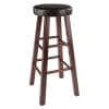 Maria 2-Pc Cushion-Seat Bar Stool Set, 31” High, Espresso and Walnut