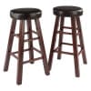 Maria 2-Pc Cushion-Seat Counter Stool Set, 26” High, Espresso and Walnut