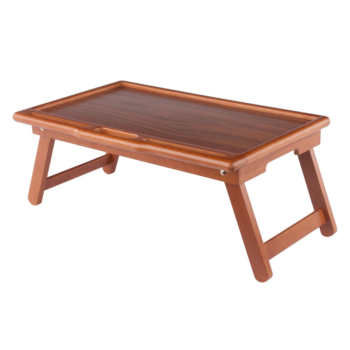 Arlo Breakfast Tray w/ Flip Top, Teak Finish