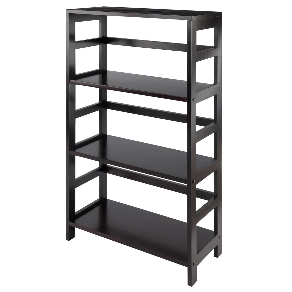 Leo 3-Tier Storage Shelf, 42” High, 25” Wide, Espresso