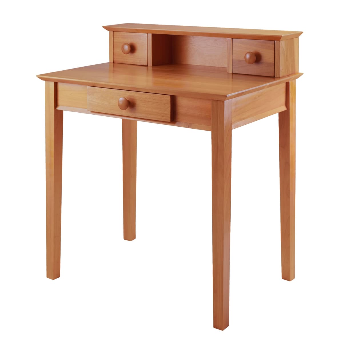 Winsome Studio 2-Tiered Desk, 35” High, 30” Wide, Honey