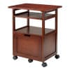 Piper Mobile Work Station with Storage, 30" High, 24" Wide, Walnut