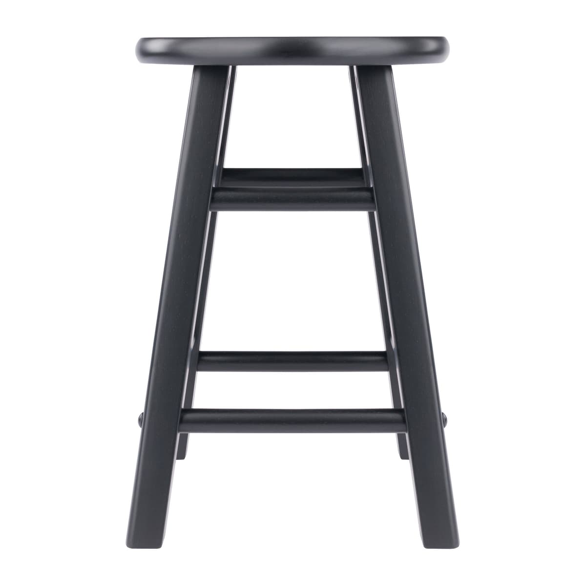 Element 2-Pc Square Legs Dining Stool Set, Black Finish