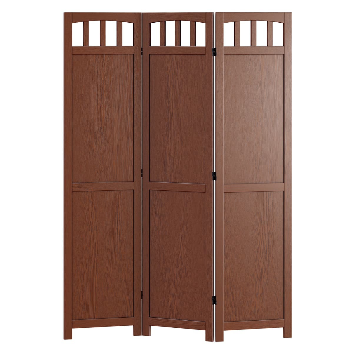 William Folding Screen Divider, 70" High, 52" Wide, Walnut