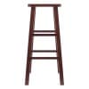 Winsome Carrick Square Bar Stool with Footrests, 29” High, 14” Wide, Walnut