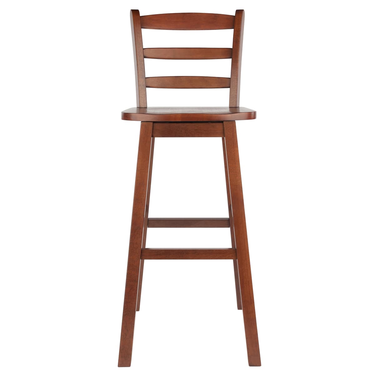 Scalera Ladder Back Swivel Seat Bar Stool, Walnut