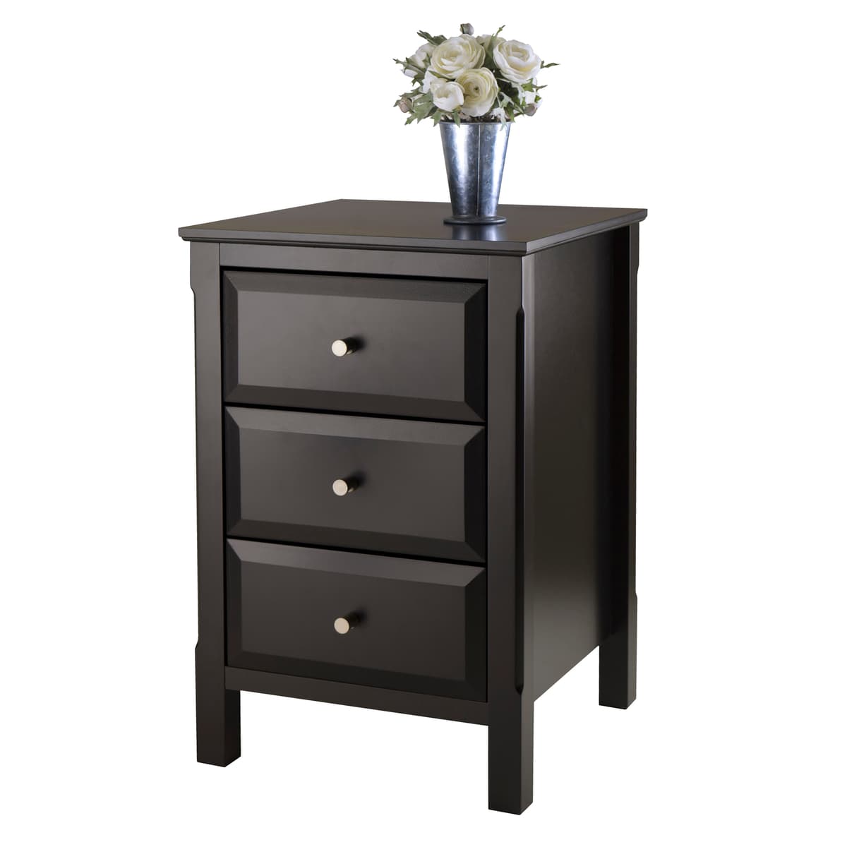 Timmy Accent Table, 24" High, 16" Wide, Black