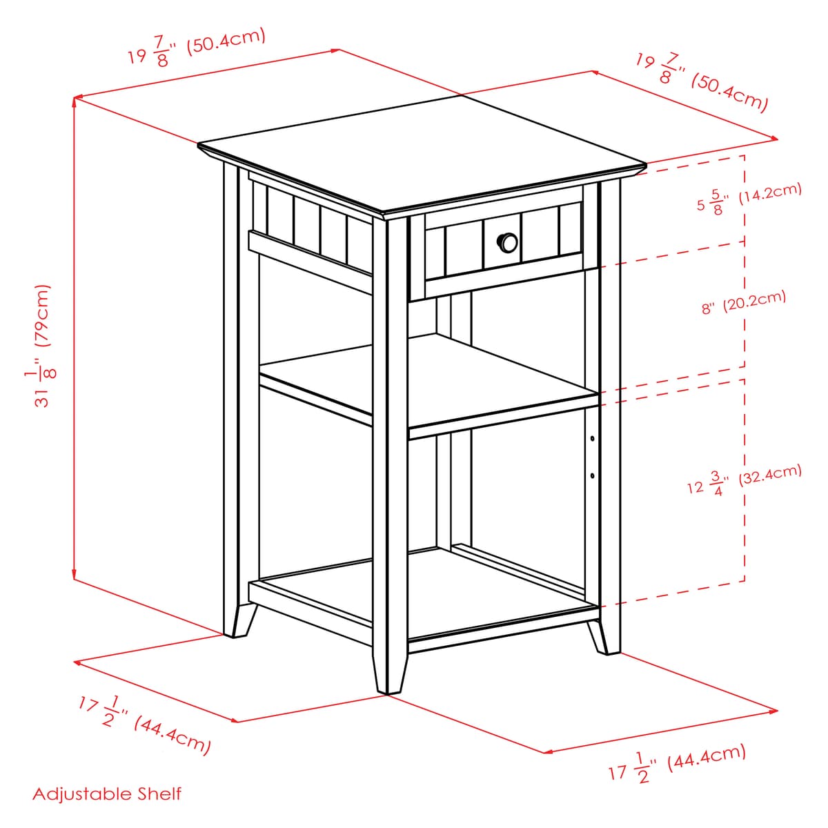 Winsome Burke Printer Stand, 20” Wide, 31” High, Coffee