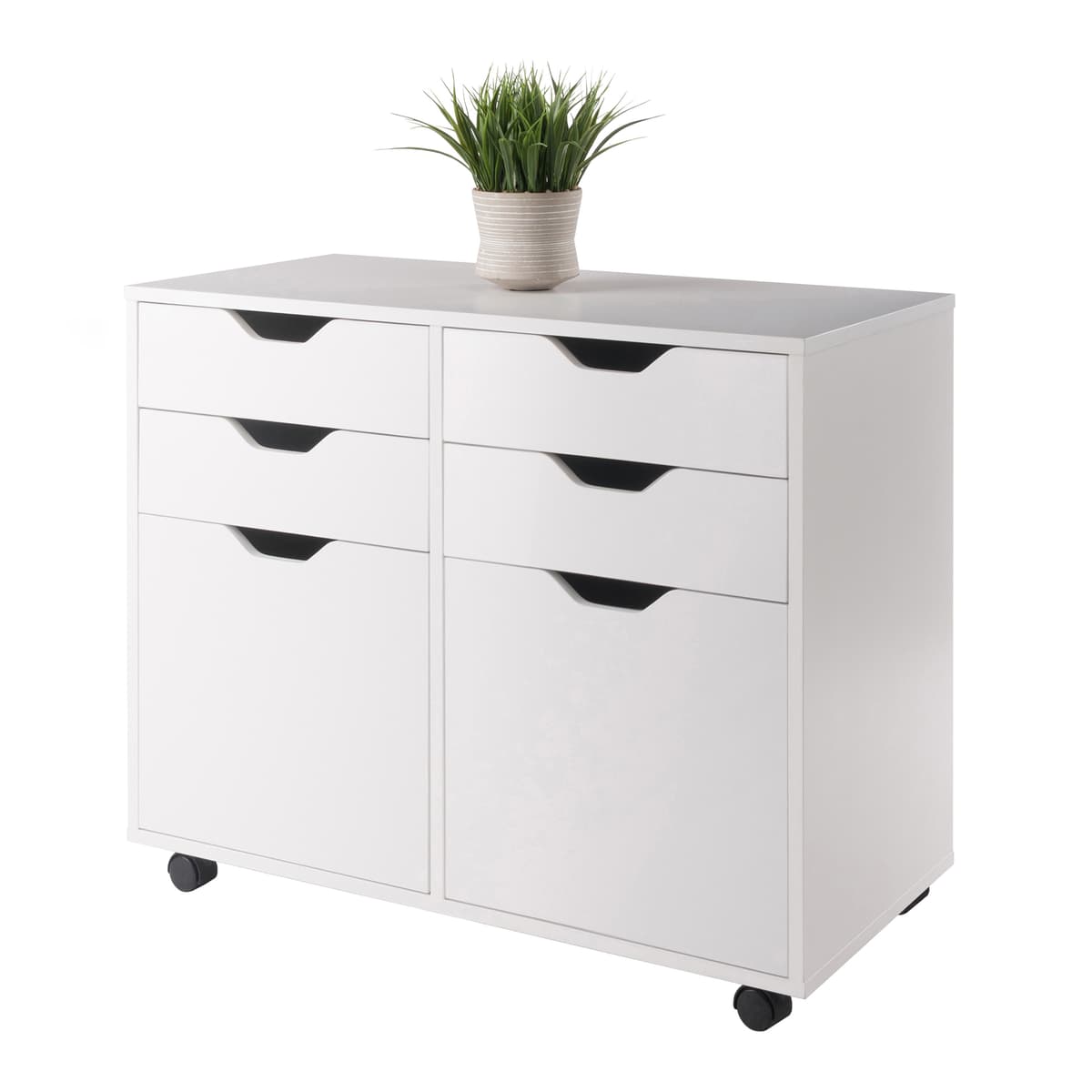 Halifax 2-Door, 4-Drawer Mobile Cabinet, White