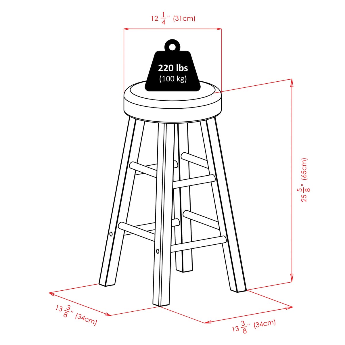 Winsome Harrington High Foldable Dining Table with 2 Cushion Counter Stools, 36” High, 39” Wide, Espresso and Walnut