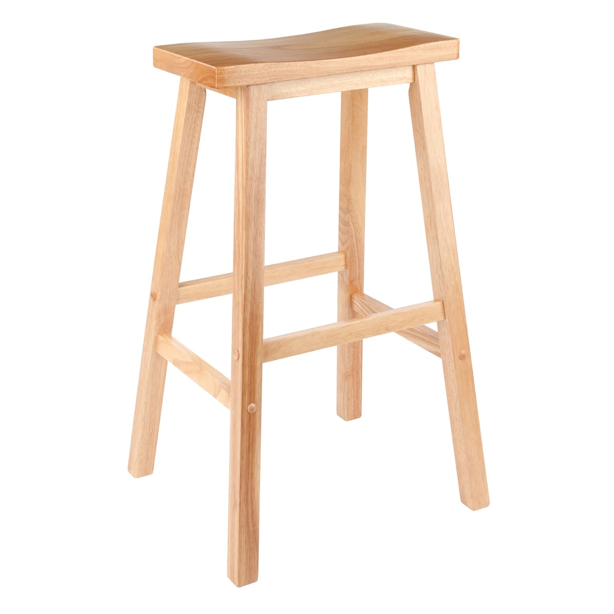 Satori Saddle Seat Bar Stool, 29-Inch, Natural Finish, Solid Wood, Transitional Style