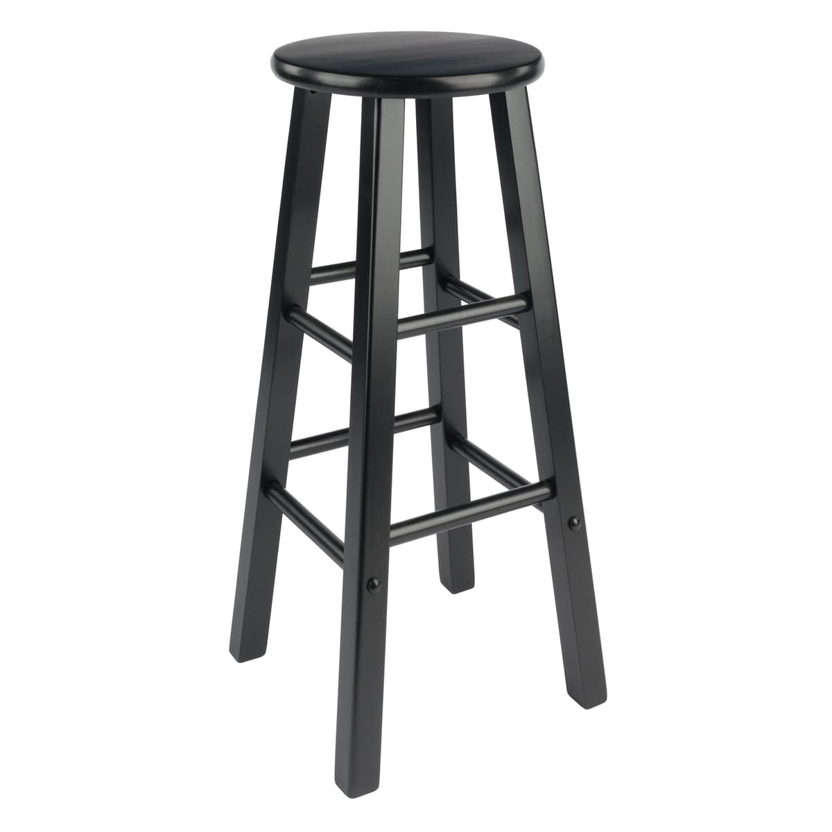 Element 2-Pc Square Leg Bar Stool Set, Black