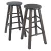 Element 2-Pc Square Leg Counter Stool, Oyster Gray
