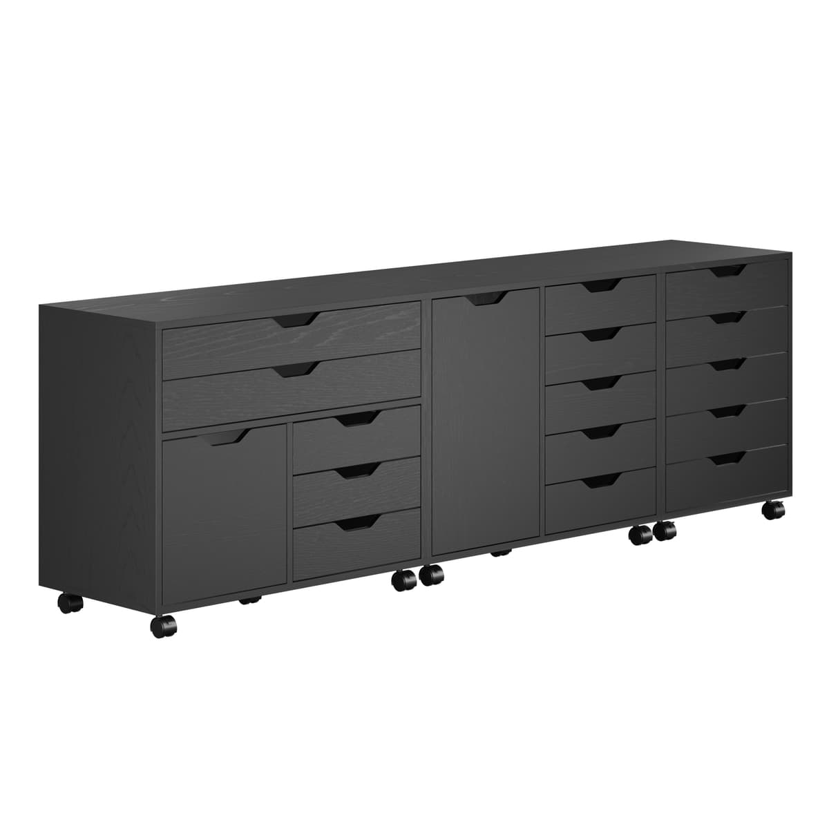 Halifax 3-Pc Set Cabinets, Black
