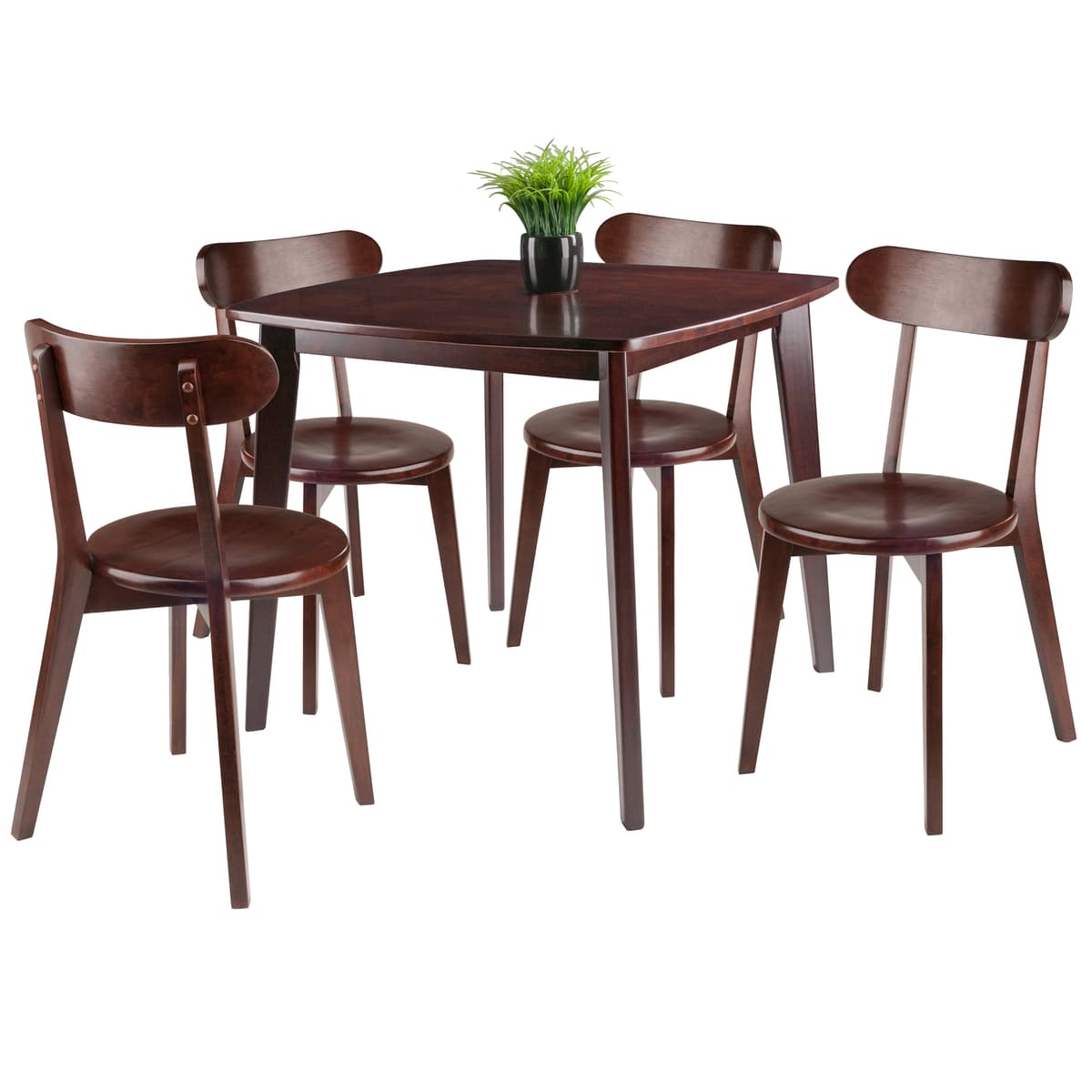Pauline 5-Pc Dining Table with 4 Chairs, Walnut