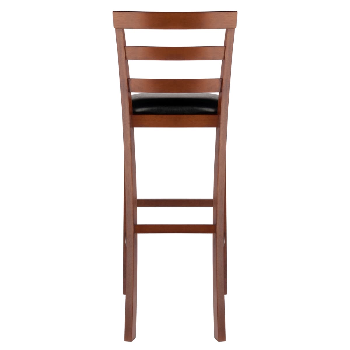 Simone 2-Pc Ladder-Back Cushion Seat Bar Stool Set, Walnut and Black
