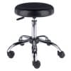 Winsome Clark Adjustable Swivel Stool with Round Cushion Seat and Wheels, 23” High, Black and Chrome