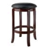 Walcott Cushion Swivel Seat Counter Stool, Walnut and Black