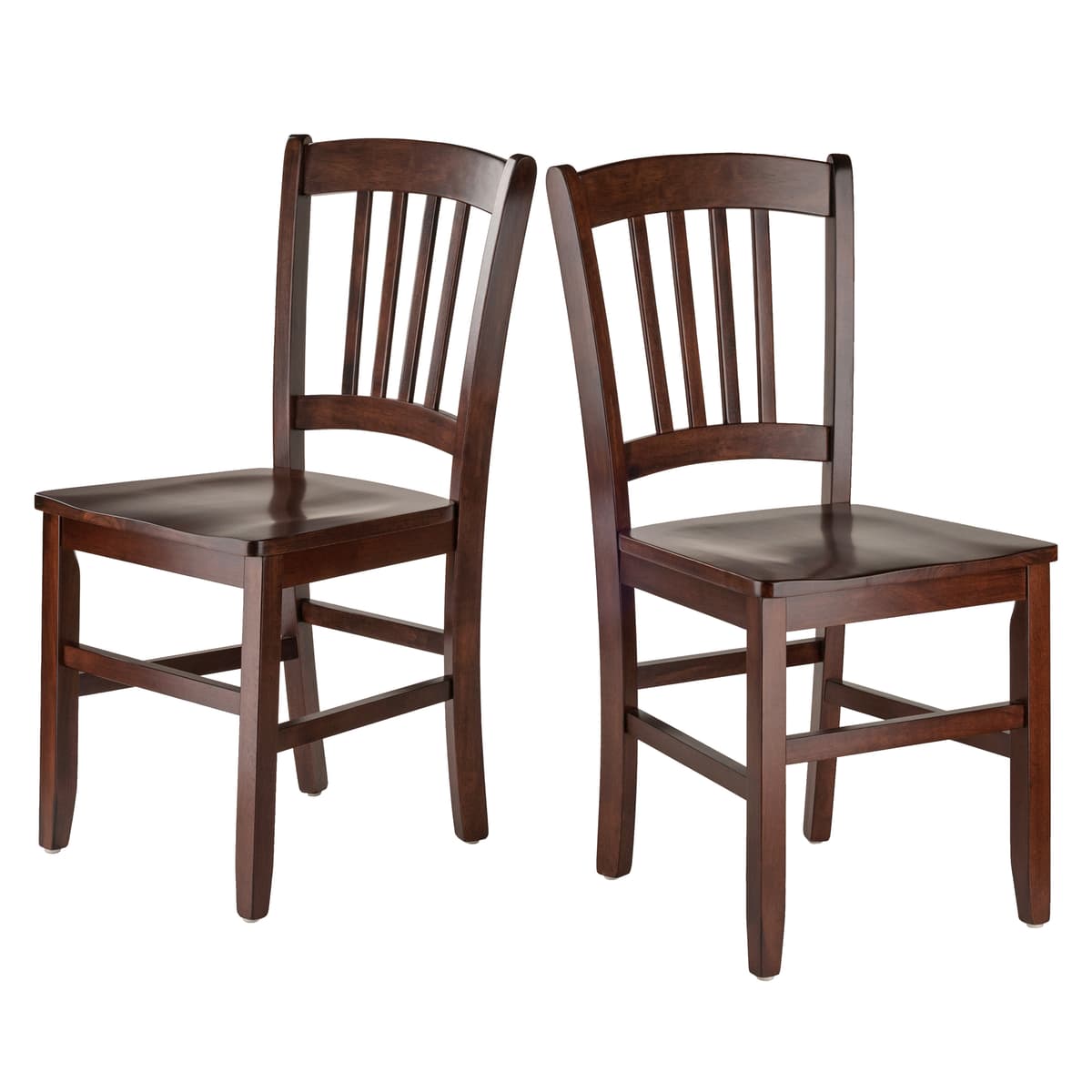 Madison 2-Pc Slat-Back Chair Set, Walnut Finish