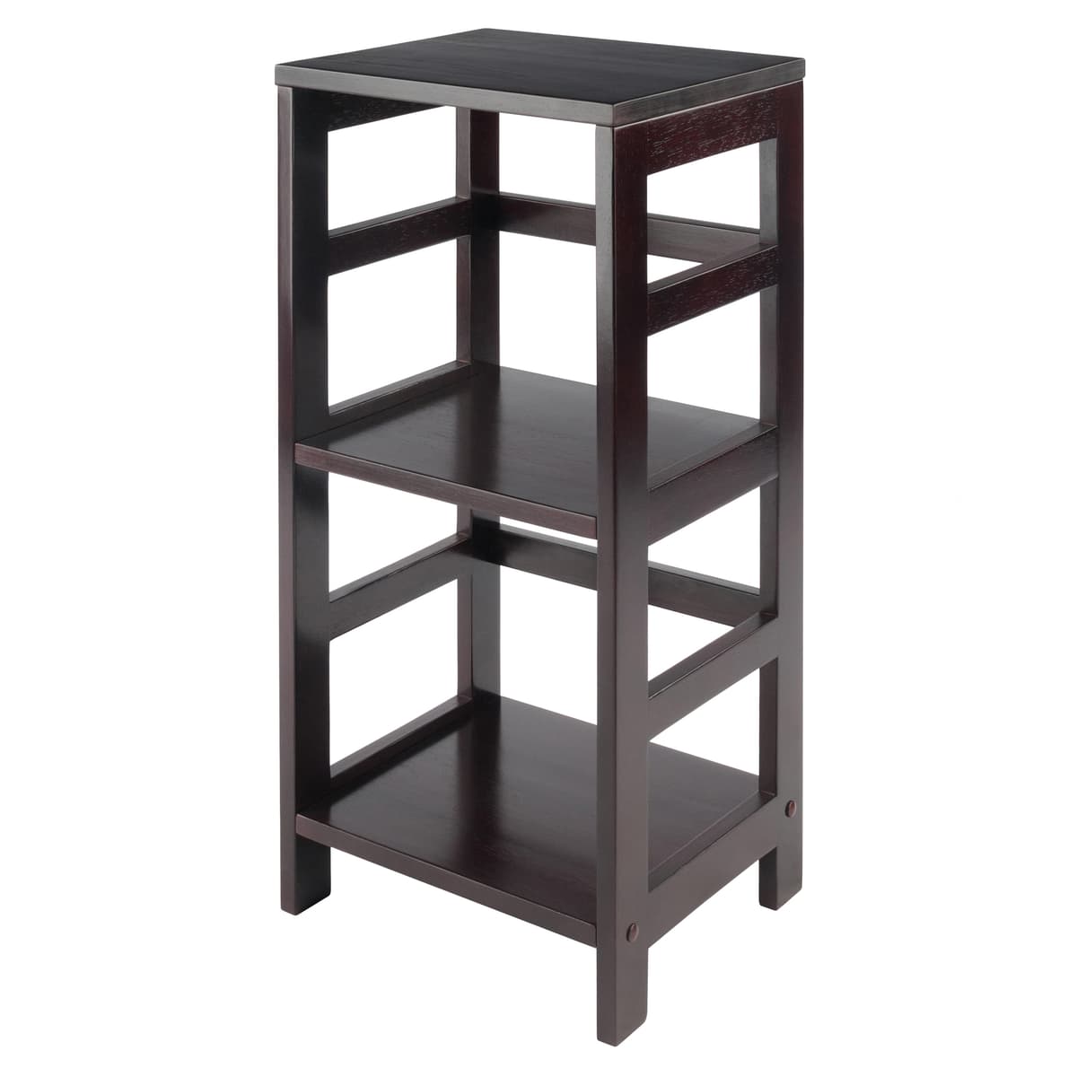 Leo 2-Tier Storage Shelf, 29” High, 13” Wide, Espresso