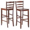 Benjamin 2-Pc Ladder-Back Bar Stool Set, Walnut