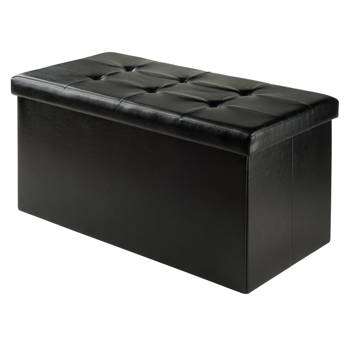 Ashford Rectangular Storage Ottoman, 30" Wide, 15" High, Black