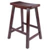 Satori Saddle Seat Counter Stool, Rustic Green and Walnut