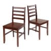 Winsome Hamilton 2-Pc Ladder-Back Chair Set, 18” High Seats, Walnut