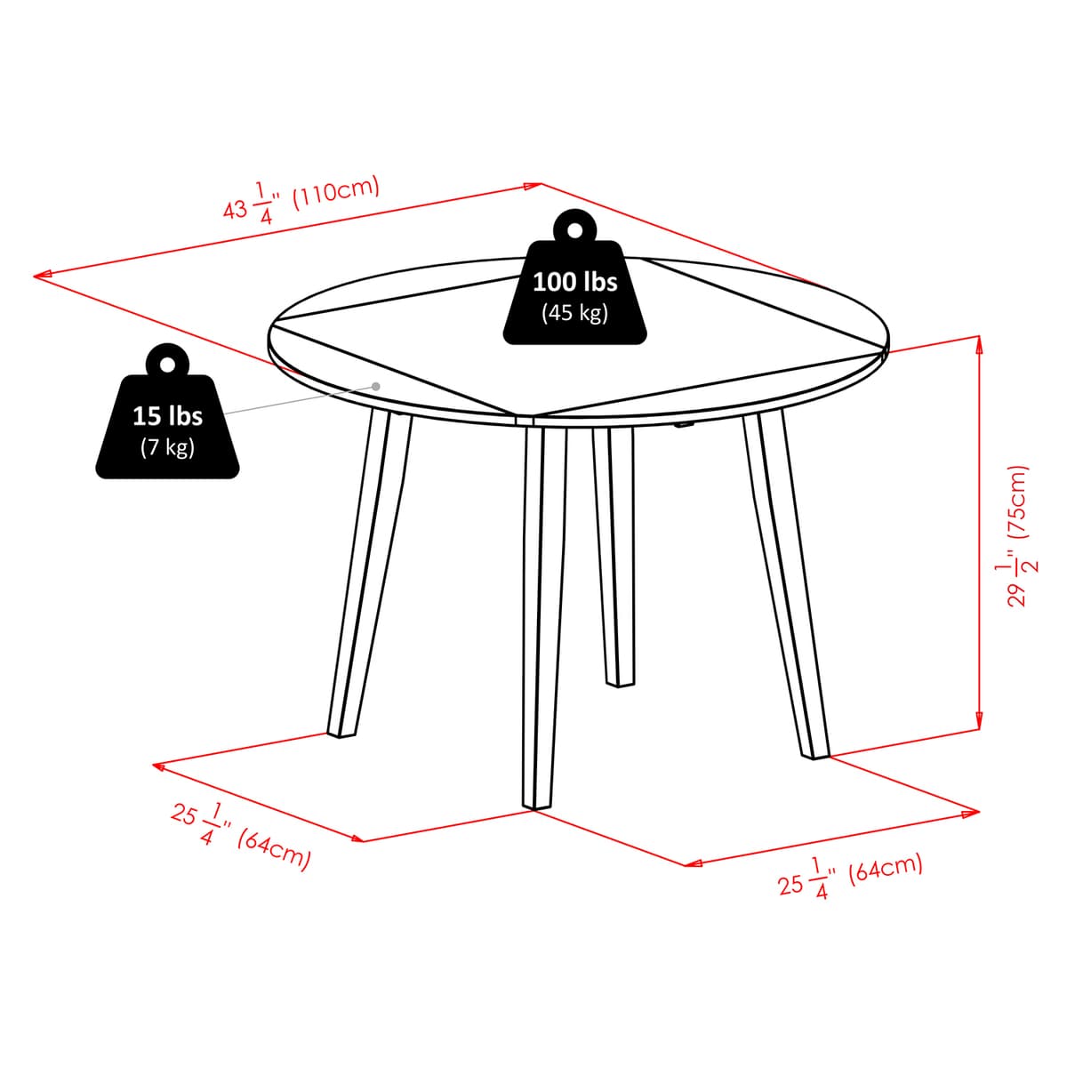 Dawson 5-Pc Drop Leaf Table with Windsor Chairs, Walnut