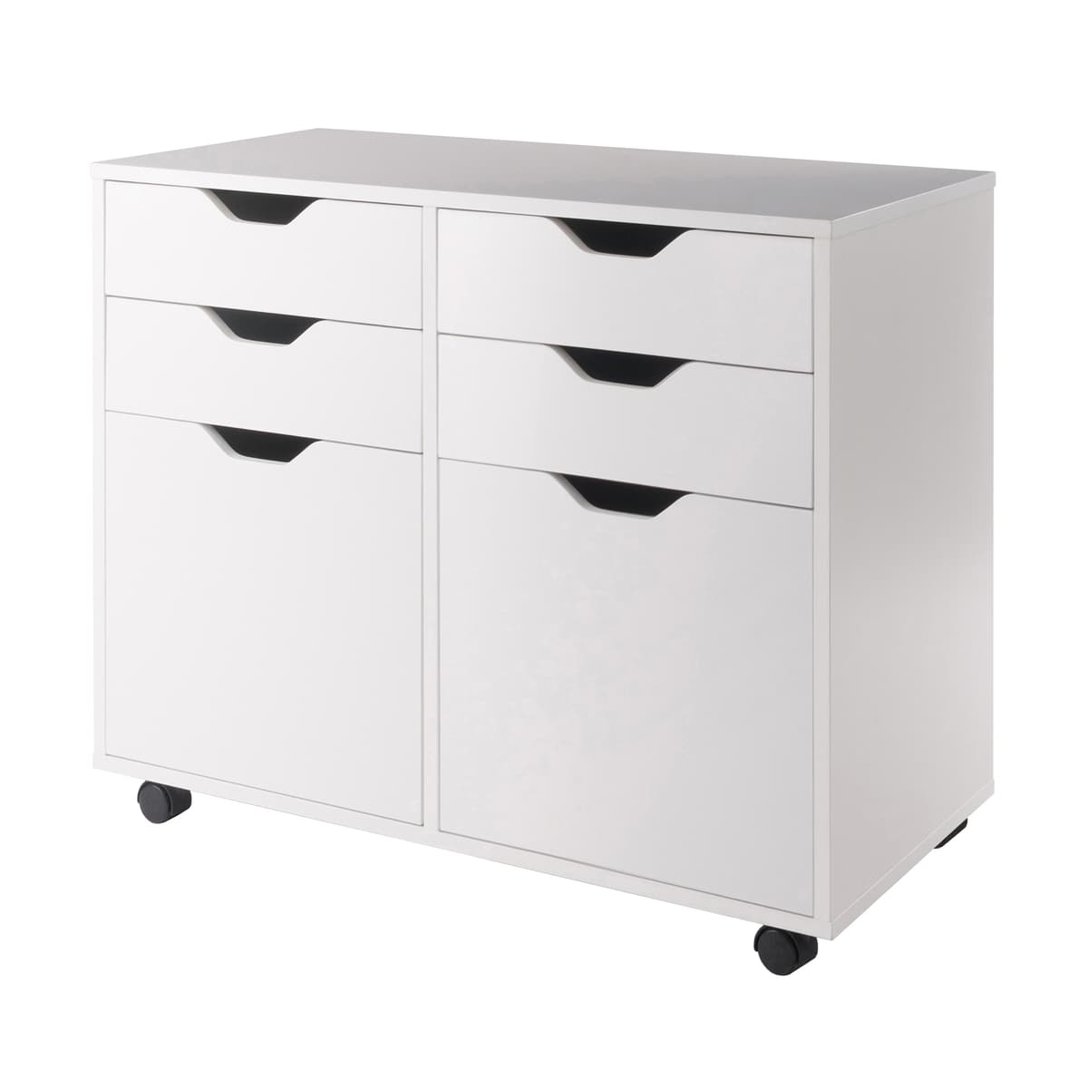 Halifax 2-Door, 4-Drawer Mobile Cabinet, White
