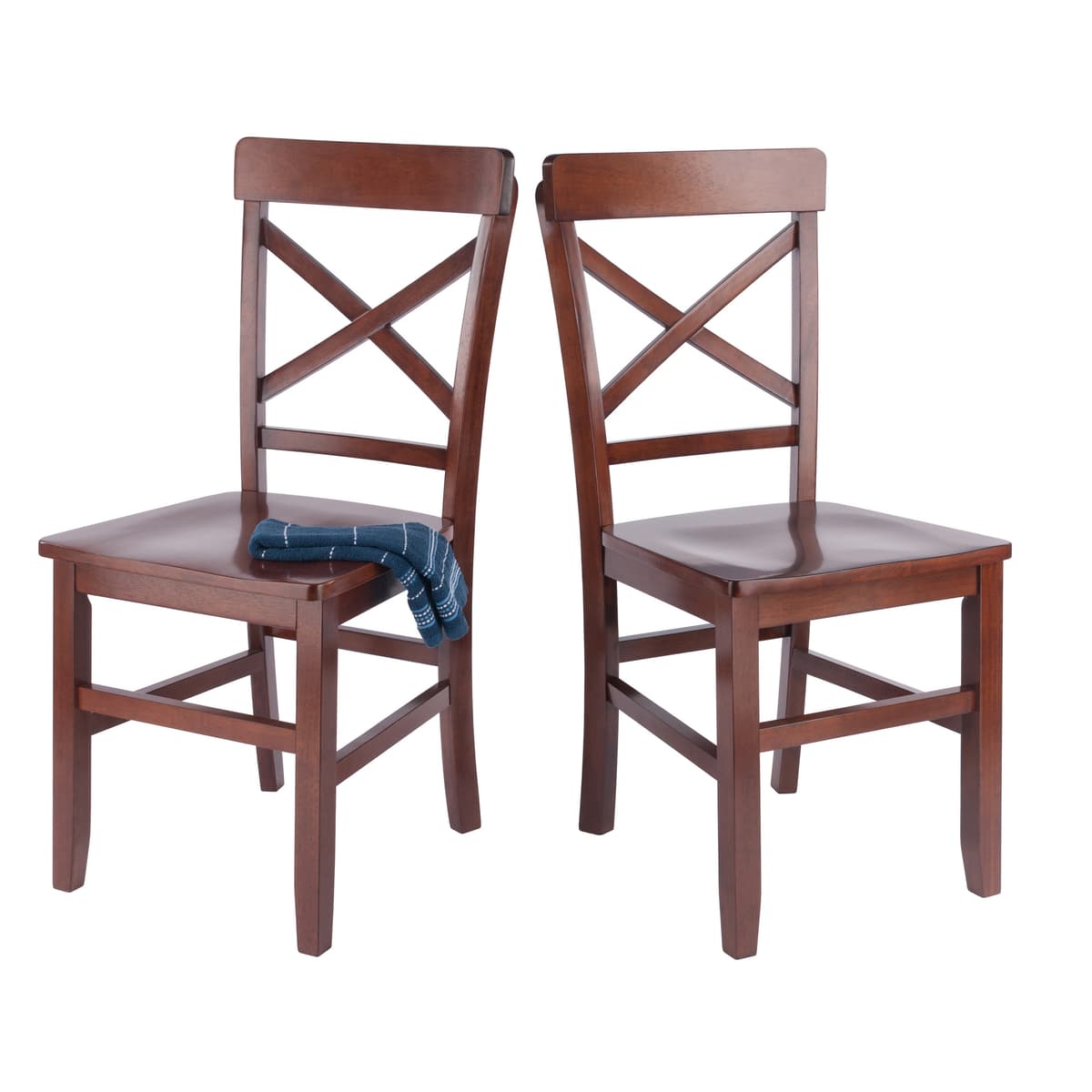Xenia 2-Pc Set X-Back Chairs, Walnut