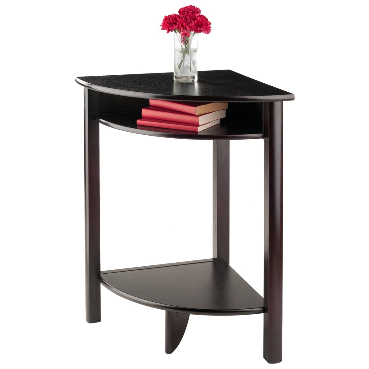 Liso Corner Table, 20” Wide, 31” High, Espresso