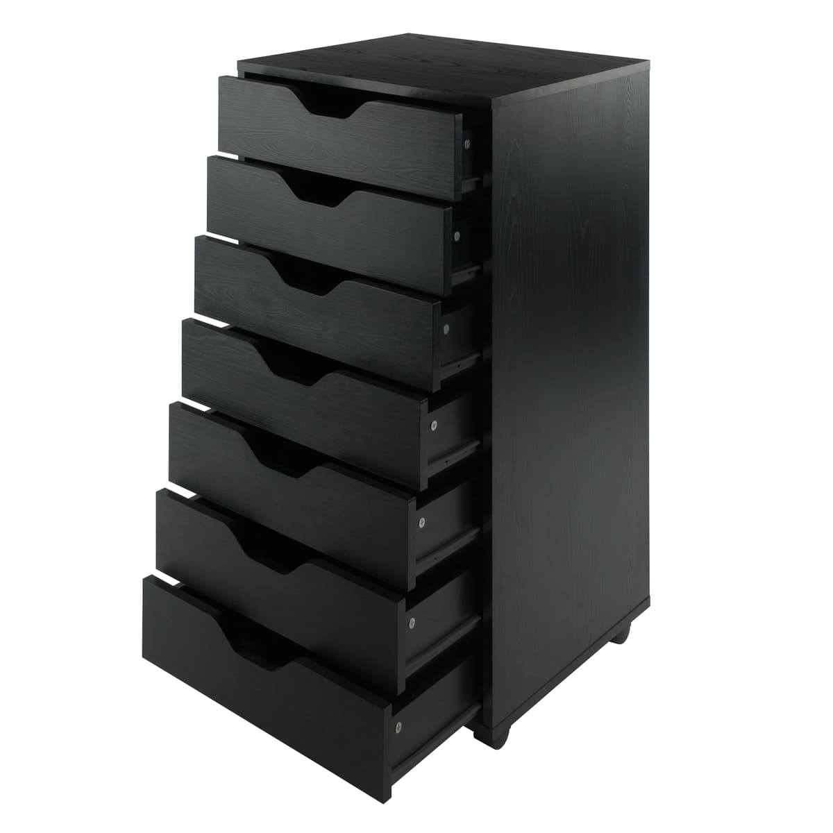 Halifax 7-Drawer Mobile Cabinet, Black
