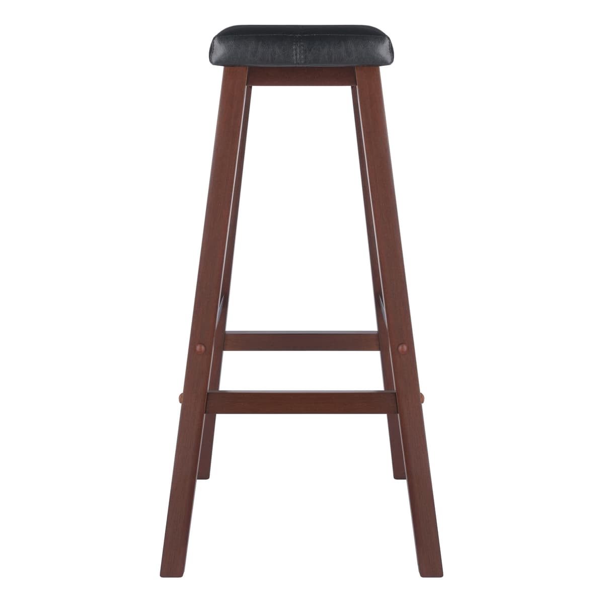 Mona Cushion Saddle Seat Bar Stool, Walnut and Black