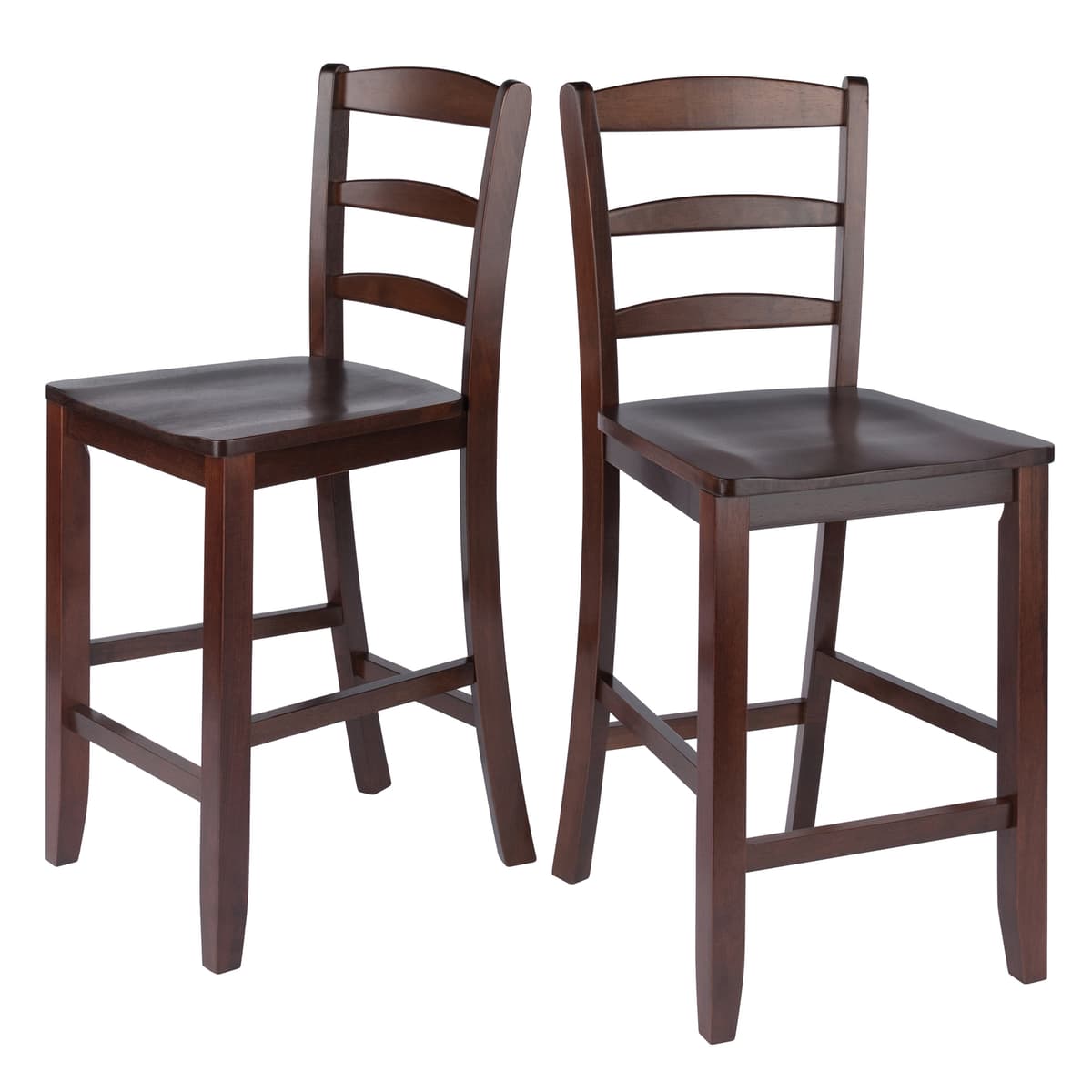 Benjamin 2-Pc Ladder-Back Counter Stool Set, Walnut