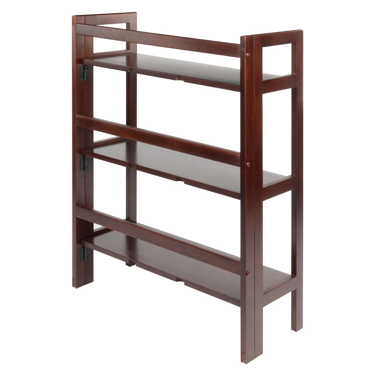 Terry 3-Tier Foldable Shelf, Stackable, Walnut