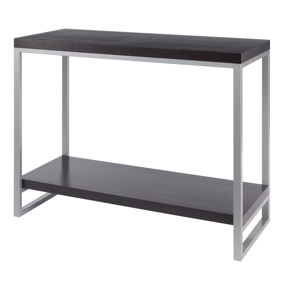 Jared 2-Shelf Console Table, 40" Wide, Espresso and Slate Gray