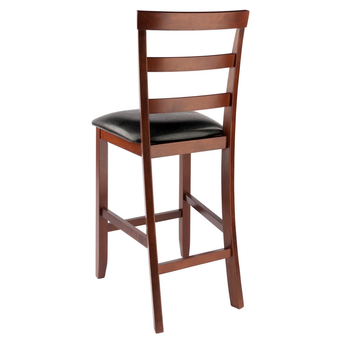 Simone 2-Pc Cushion Ladder Back Counter Stool Set, Walnut and Black