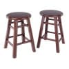 Element 2-Pc Square Legs Dining Stool Set, Walnut Finish