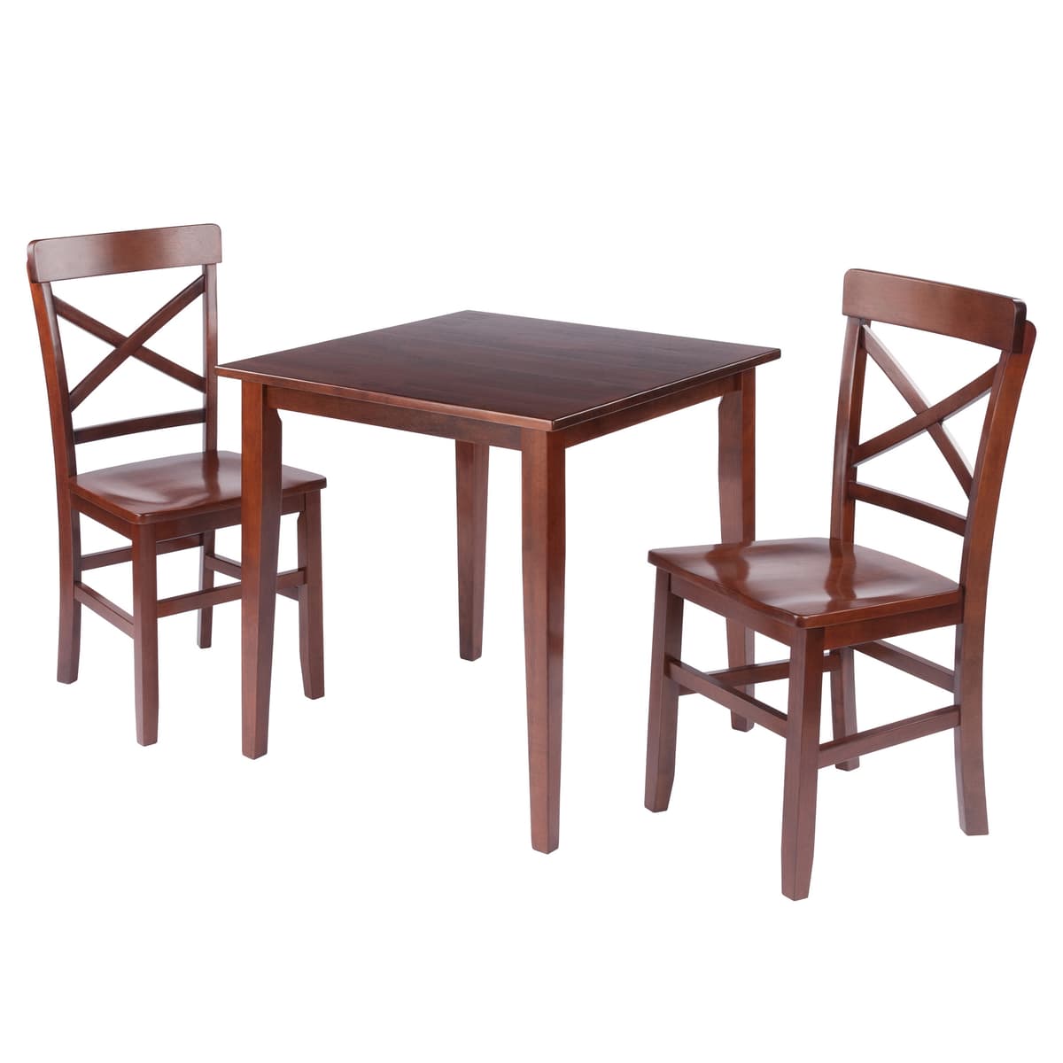 Groveland 3-Pc Set Dining Table with X-Back Chairs, Walnut