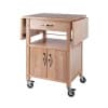 Rachael Drop Leaf Kitchen Utility Cart, Natural