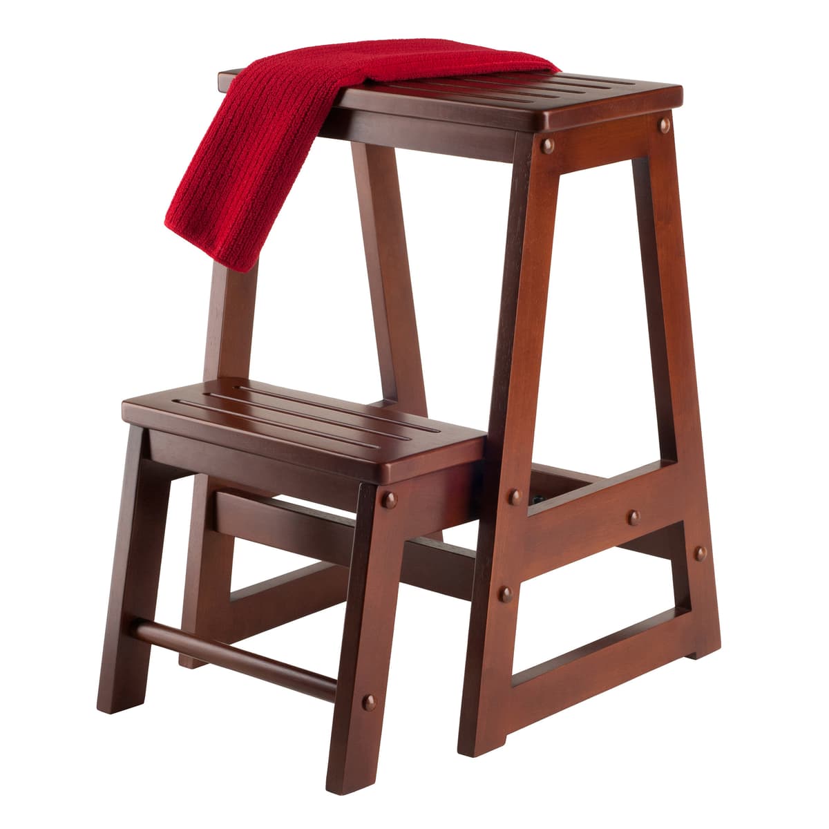 Winsome Ascend 2-Step Stool, 21” High, Walnut