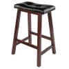 Mona Cushion Saddle Seat Counter Stool, Walnut and Black