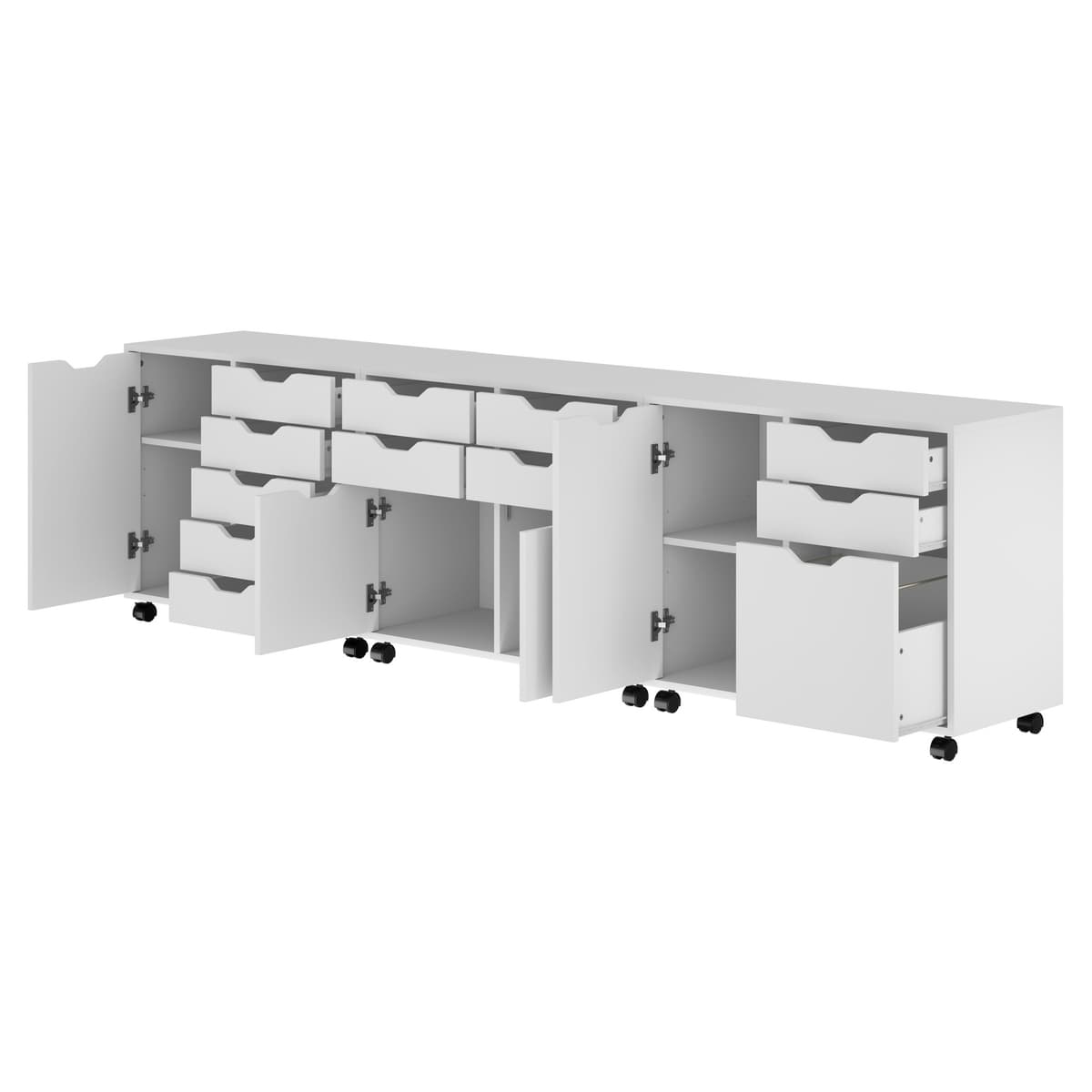 Halifax 3-Pc Cabinet Set with File Drawer, White