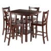 Orlando 5-Pc High Dining Table with 4 V-Back Counter Stools, Walnut