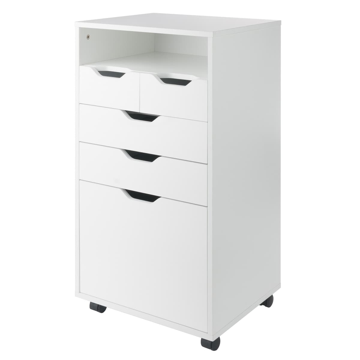 Halifax Bins & Drawers Multi-Storage Tall Mobile Cabinet, White